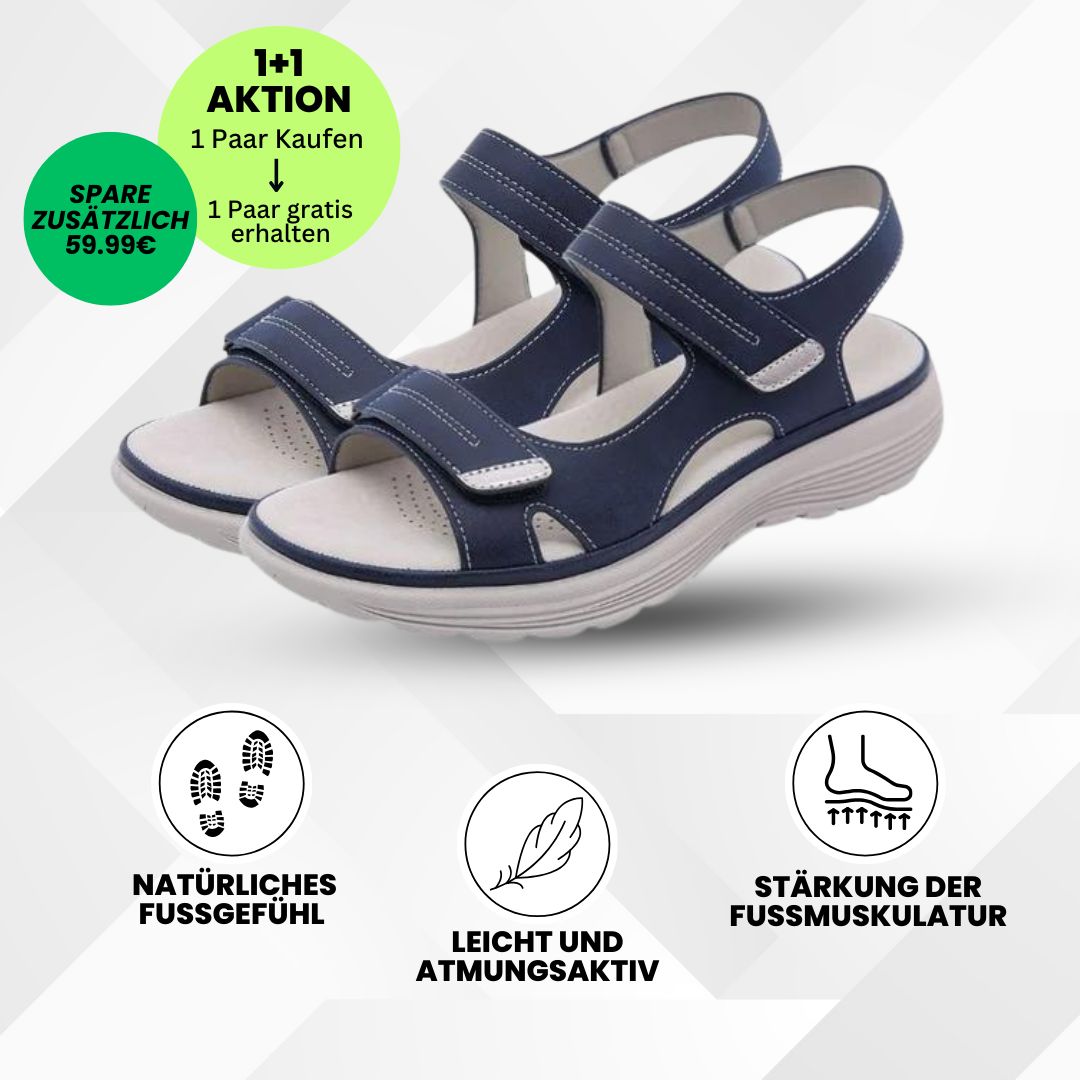 OrthoKlara - ergonomische, schmerzlindernde & rutschfeste Sandalen für Damen - Sonderaktion 1+1 Gratis