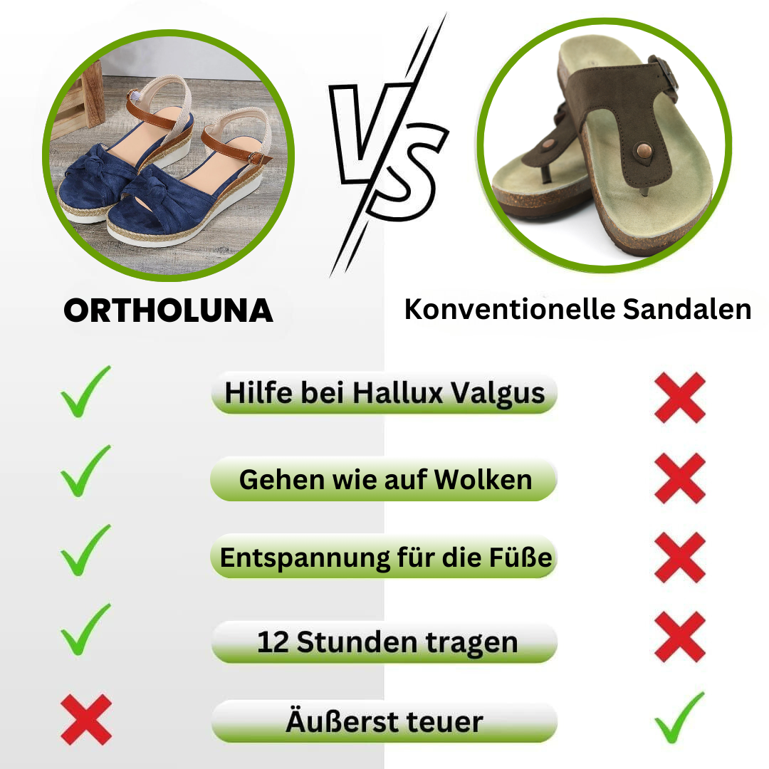 OrthoLuna - orthopädische schmerzlindernde Sandalen für mehr Komfort - Sonderaktion 1+1 Gratis