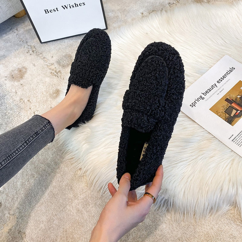 Mocassins Arielle en peluche avec semelle antidérapante | Orthiq